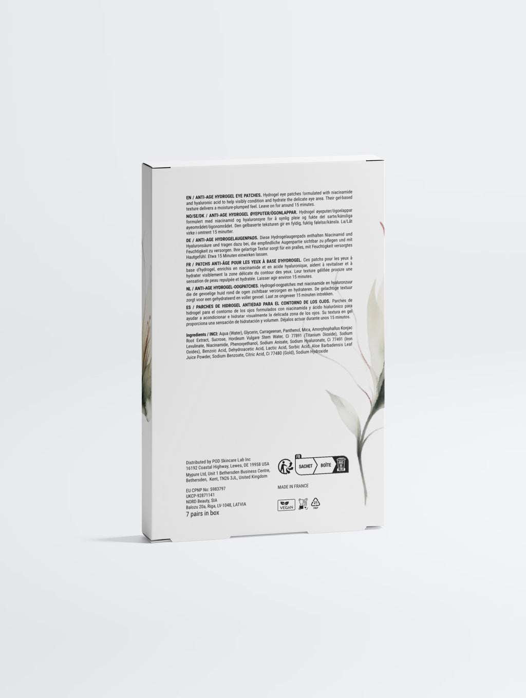 Anti-Age Hydrogel Eye Patches – Niacinamide, Hyaluronic Acid & Gold