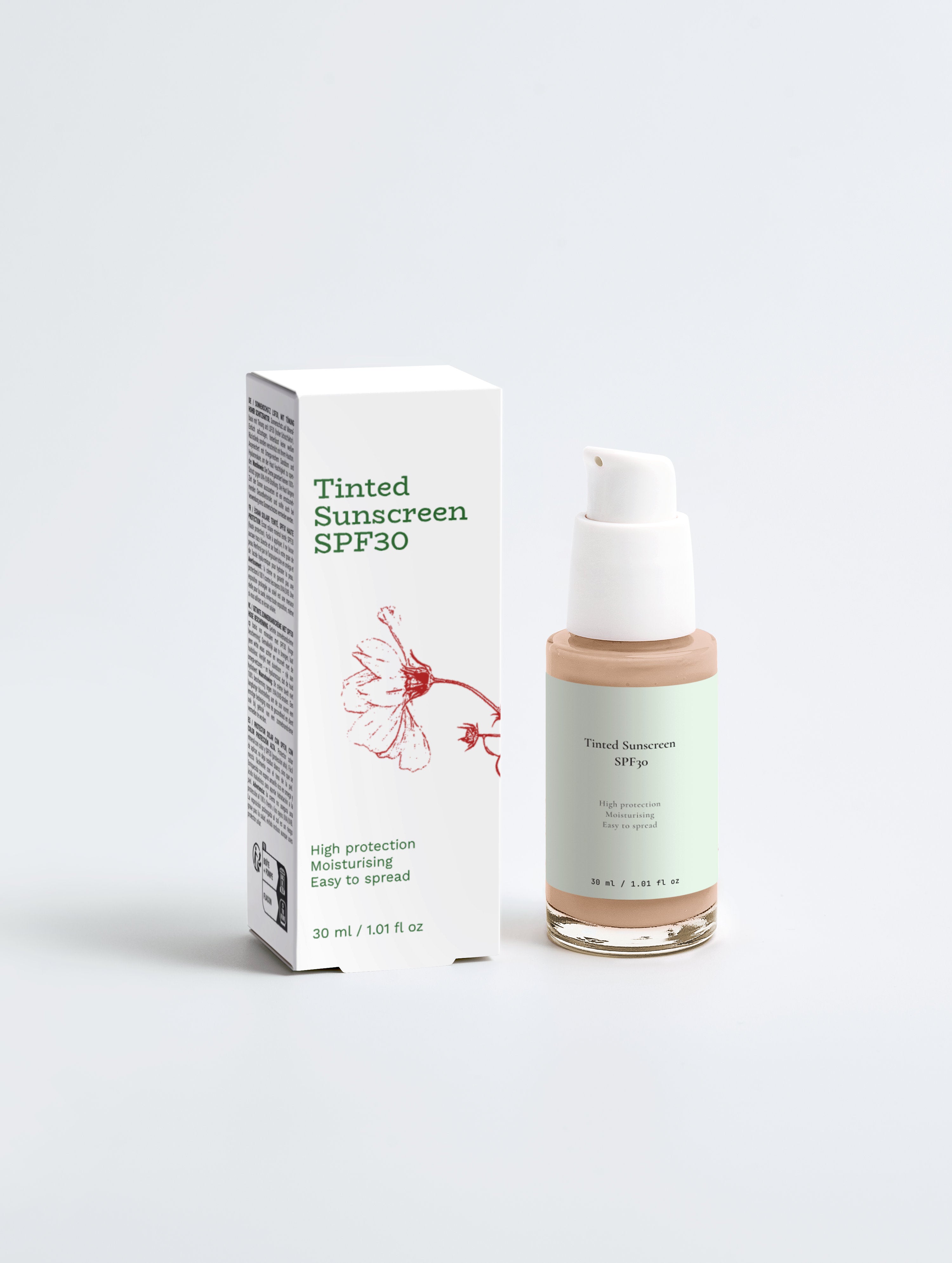 Tinted Sunscreen SPF30 – Mineral, Hyaluronic Acid & Sea Buckthorn