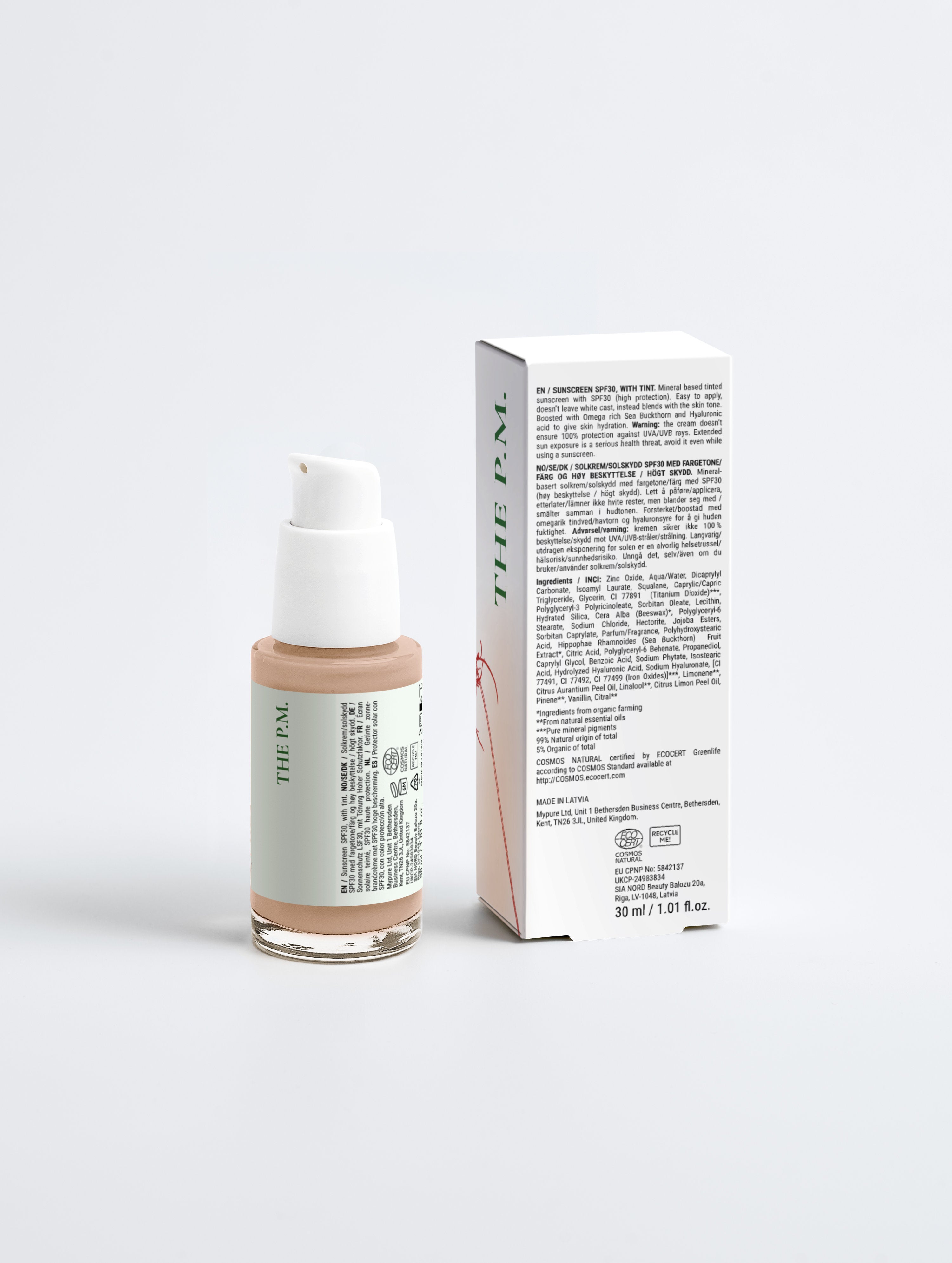 Tinted Sunscreen SPF30 – Mineral, Hyaluronic Acid & Sea Buckthorn