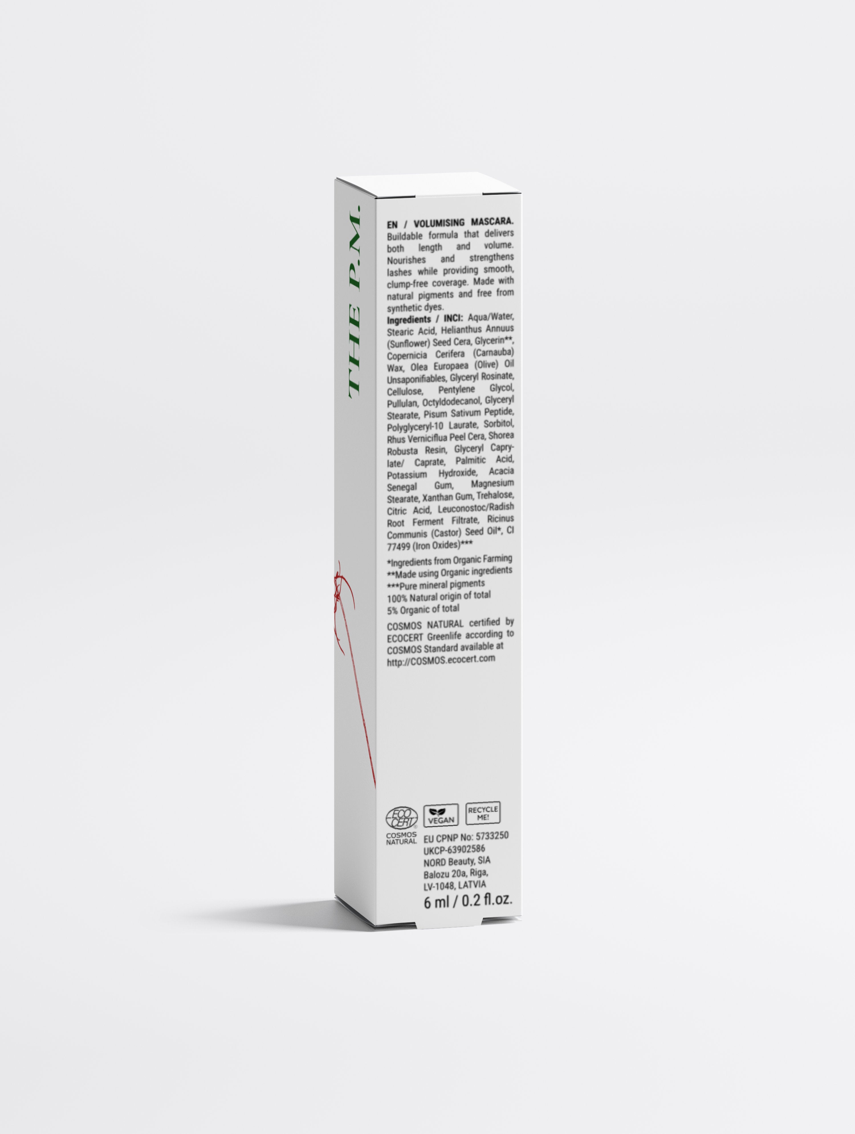 Lengthening & Volumising Mascara – Peptide-Infused, Natural Pigments