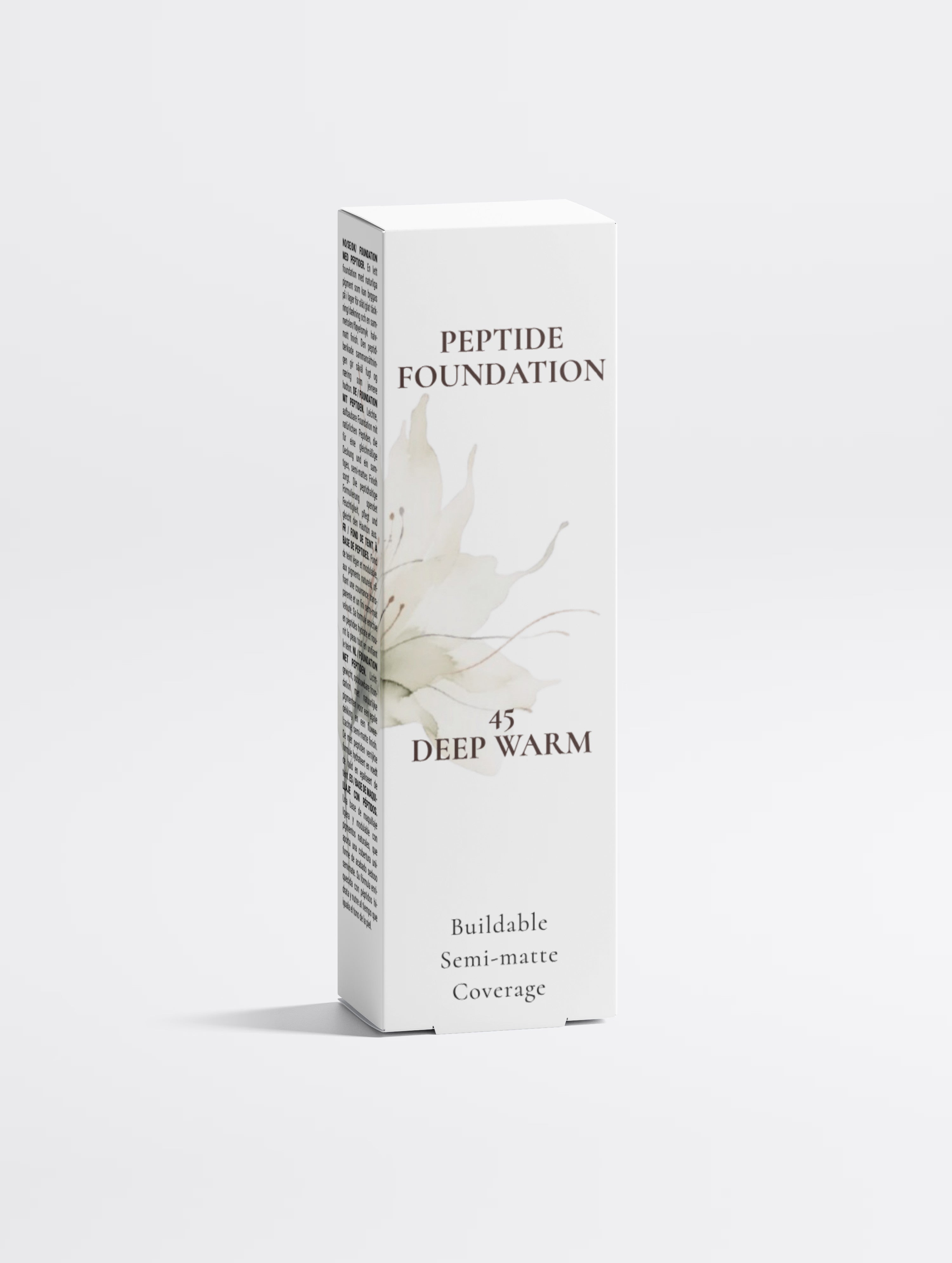Peptide Foundation, Buildable Semi-Matte Coverage | Shade 45 Deep Warm